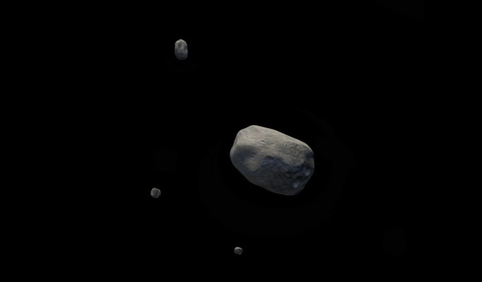 Asteroid 130 Elektra mit drein Monden